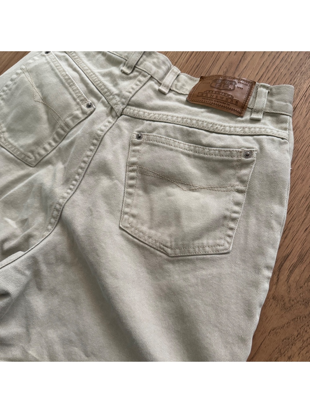 VTG Y2K Route 66 Beige Denim Shorts Size 9/10